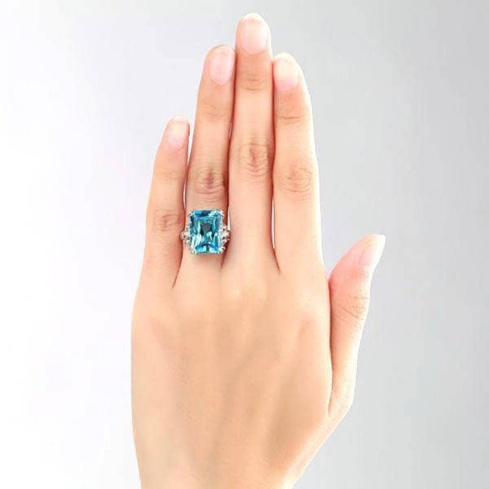 Cushion Cut Blue Topaz Ring - Bopies Diamonds & Fine Jewelry