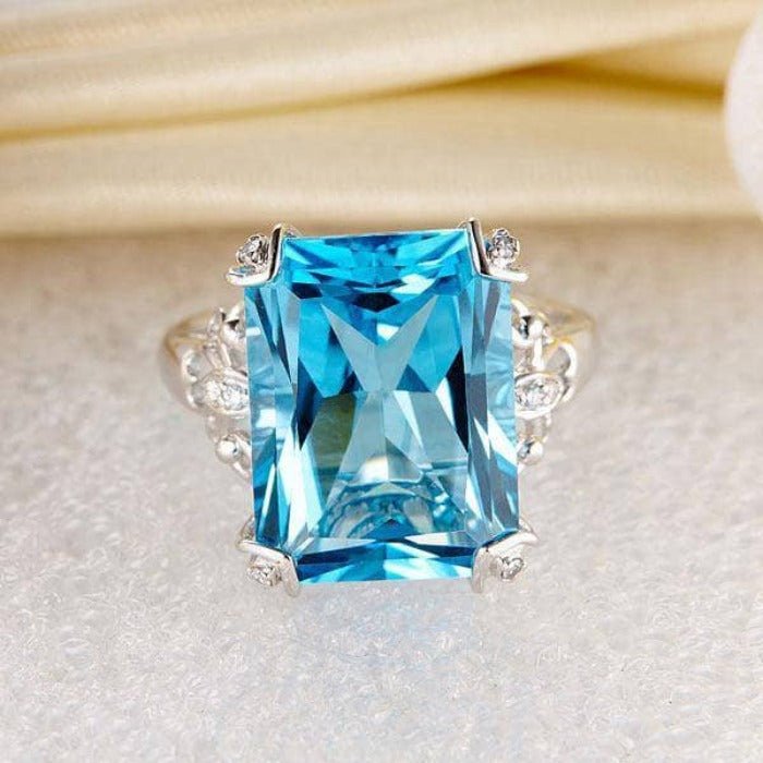 Custom Blue Topaz And Diamond Engagement Ring #103407 - Seattle Bellevue |  Joseph Jewelry