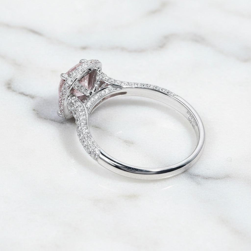 14k White Gold 1.5ct 7mm Cushion Cut Diamond Option Halo Engagement Ring-Black Diamonds New York