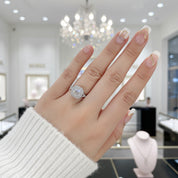 14k White Gold 1ct 6mm Cushion Cut Diamond Option Engagement-Black Diamonds New York