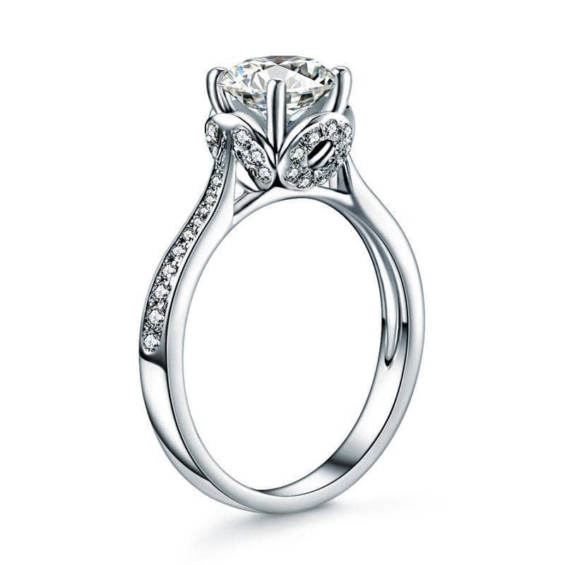 14K White Gold 1ct Diamond Engagement Ring-Black Diamonds New York