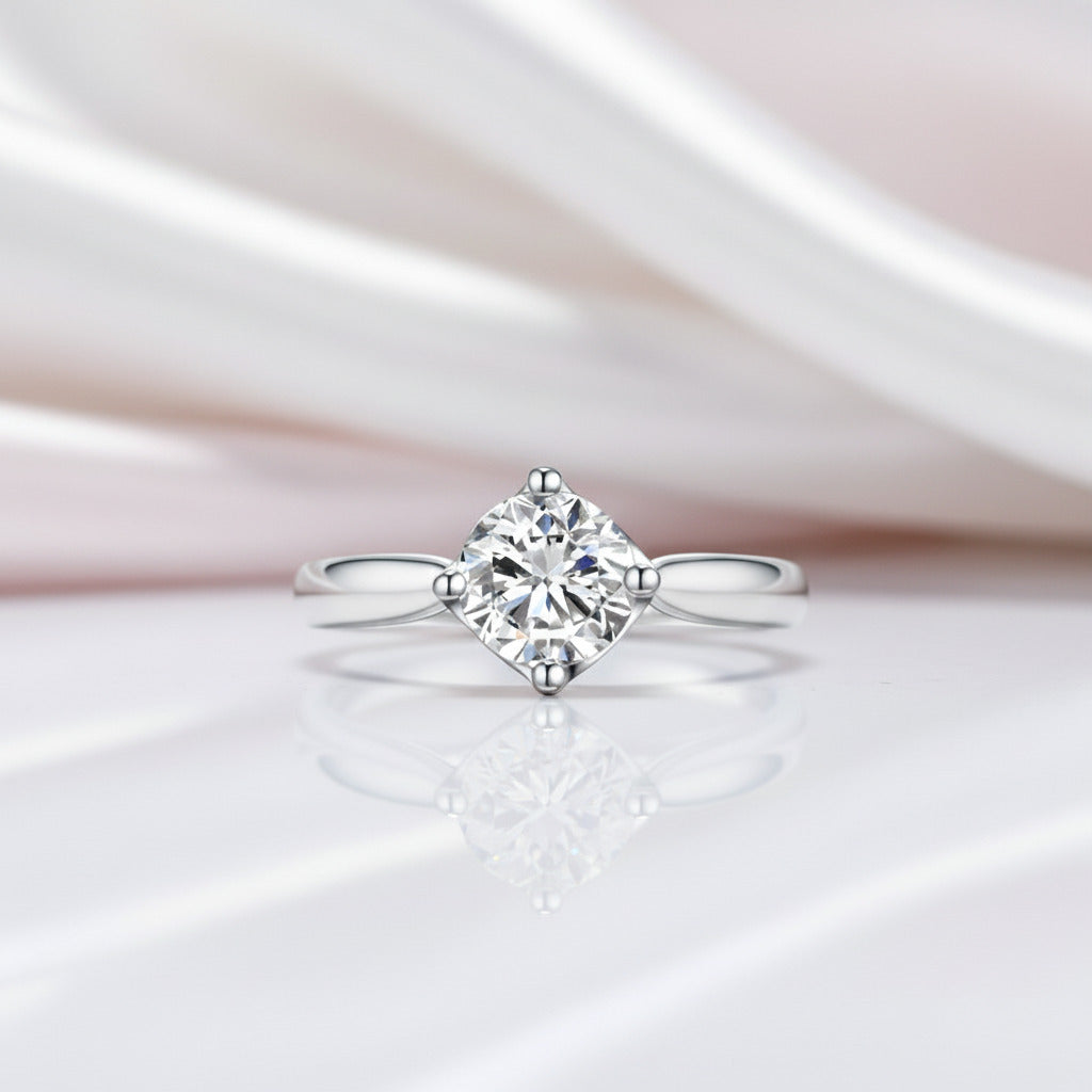 14k White Gold 1ct Diamond Option Ring-Black Diamonds New York