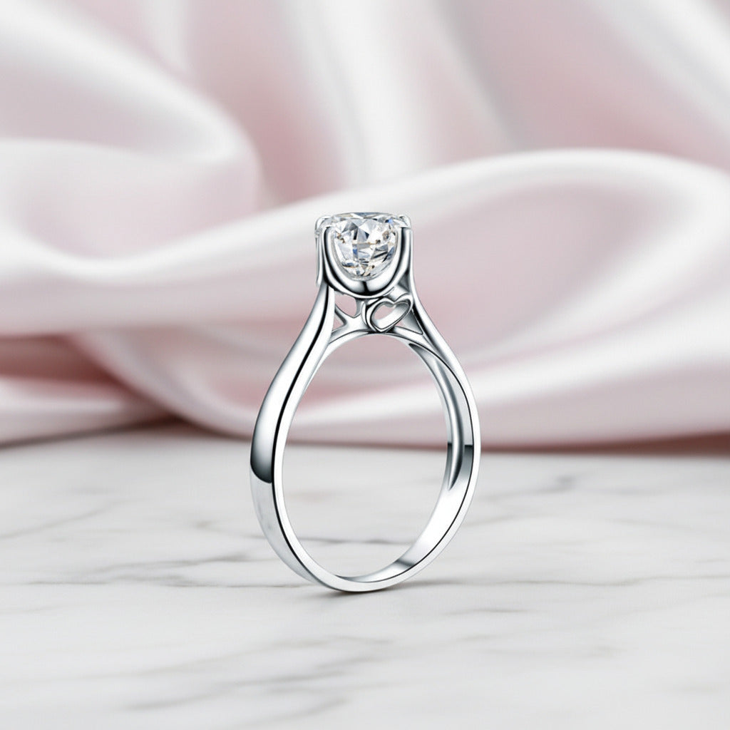 14k White Gold 1ct Diamond Option Ring-Black Diamonds New York