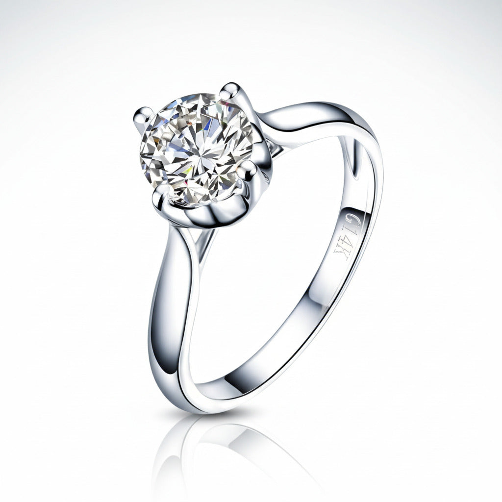 14k White Gold 1ct Diamond Option Ring-Black Diamonds New York