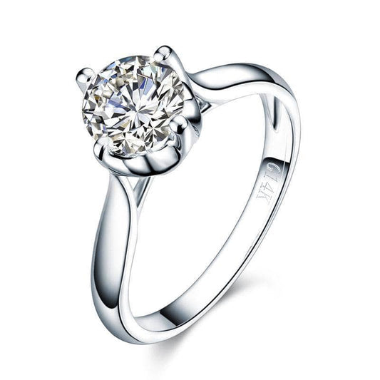 14K White Gold 1ct Moissanite Diamond Ring-Black Diamonds New York