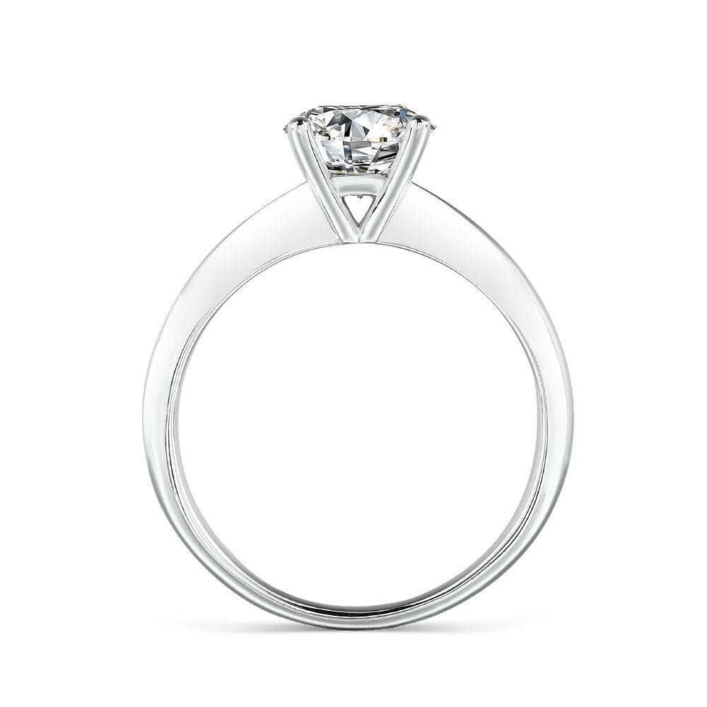 14K White Gold 2.5ct Round Cut Moissanite Engagement Ring-Black Diamonds New York