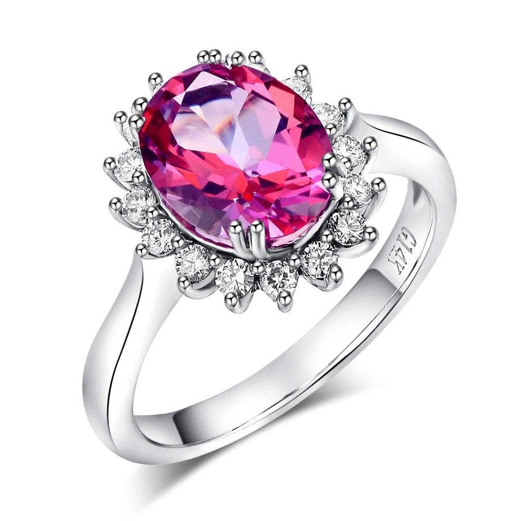 1CT Oval Cut Pink Topaz Diamond Leaf Engagement Ring 14K White/Rose Gold  Finish | eBay