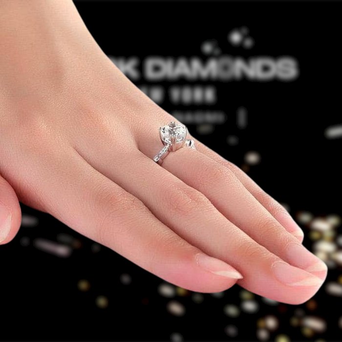 14K White Gold 2ct Topaz 0.07ct Natural Diamond Ring - Black Diamonds New York