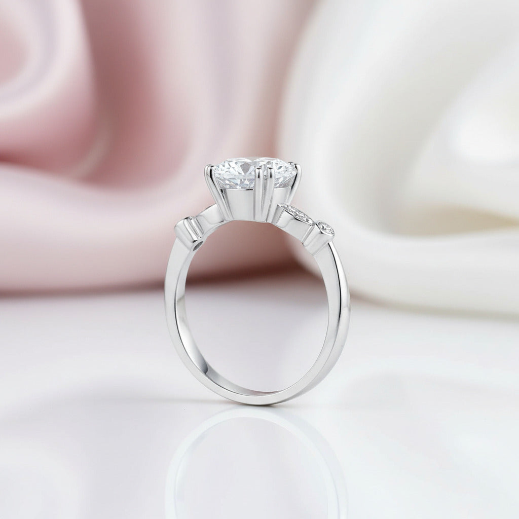 14k White Gold 2ct Topaz Diamond Option Ring-Black Diamonds New York