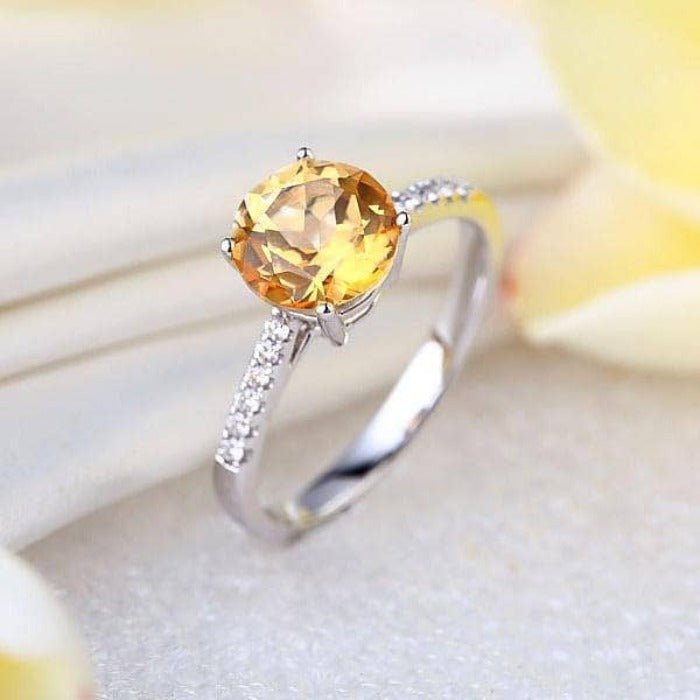 Yellow Topaz 9k Gold Cocktail Ring Vintage c1980 - Top Banana Antiques