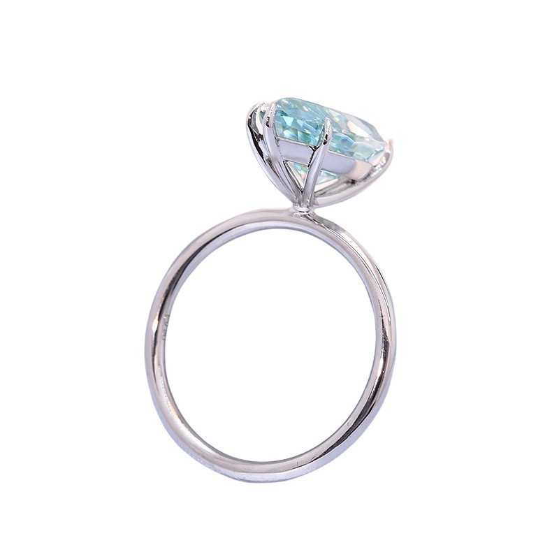 14K White Gold 3.0ct Marquise Cut Moissanite Engagement Ring - Black Diamonds New York