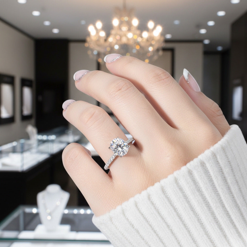 14k White Gold 3ct Oval Cut Diamond Option Under Halo Engagement Ring-Black Diamonds New York