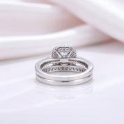 14k White Gold 6mm Diamond Option Halo Engagement Ring Set-Black Diamonds New York