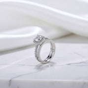14k White Gold 6mm Diamond Option Halo Engagement Ring Set-Black Diamonds New York