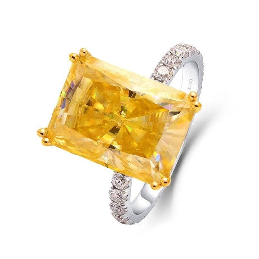 14k White Gold 8.0ct Radiant Cut Diamond Wedding Ring-Black Diamonds New York