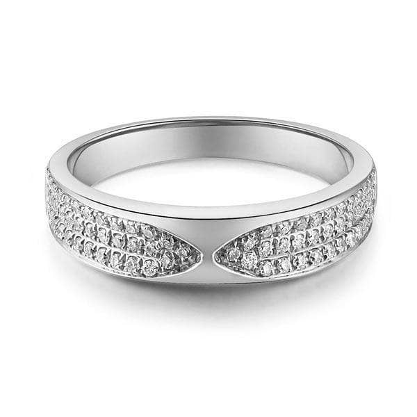 14K White Gold Anniversary Ring 0.31ct Natural Diamonds-Black Diamonds New York