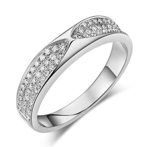 14K White Gold Anniversary Ring 0.31ct Natural Diamonds-Black Diamonds New York