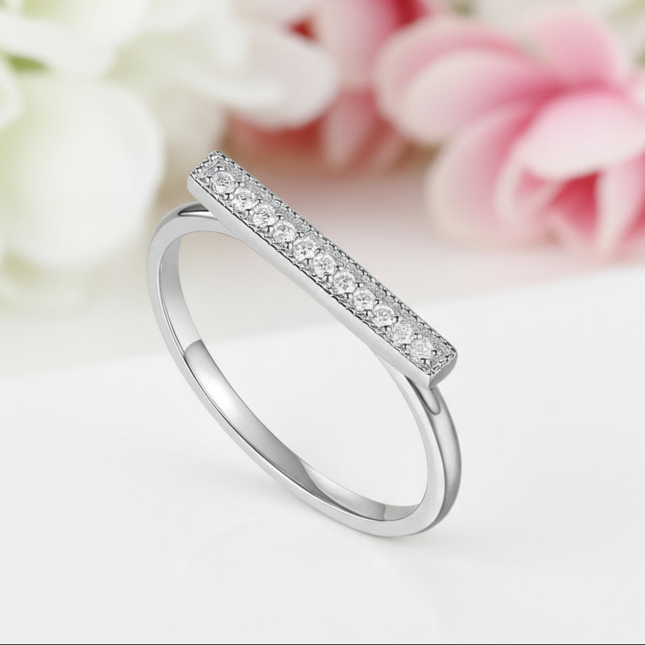 14k White Gold Elegant Ring 0.07ct Natural Diamond-Black Diamonds New York