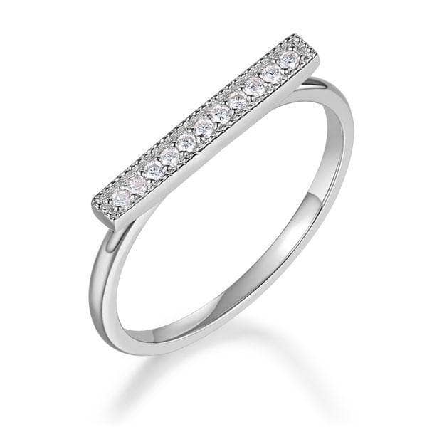 14K White Gold Elegant Ring 0.07ct Natural Diamond