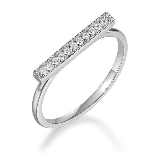 14K White Gold Elegant Ring 0.07ct Natural Diamond-Black Diamonds New York