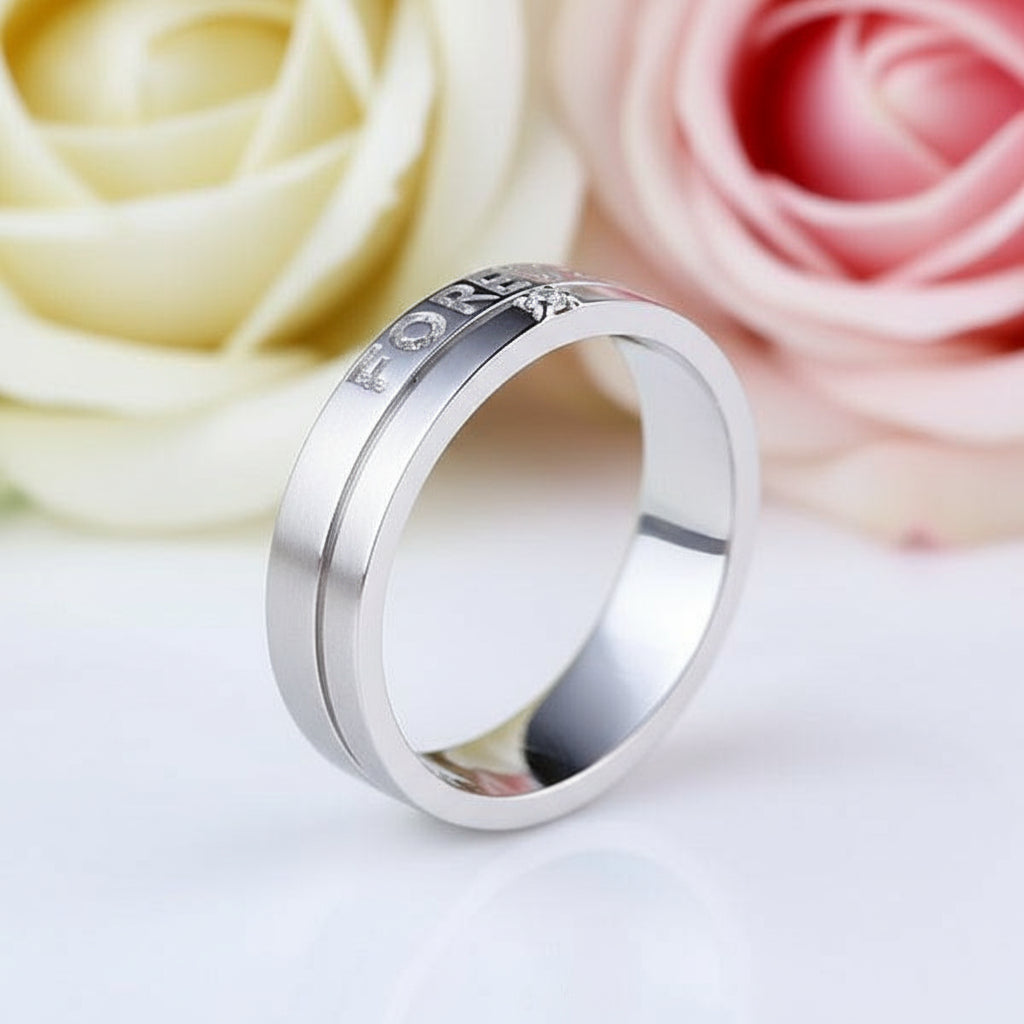 14k White Gold Forever Ring 0.02ct Natural Diamond-Black Diamonds New York