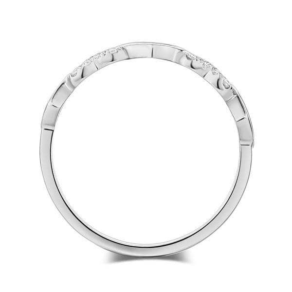 14K White Gold Heart Ring 0.12ct Natural Diamonds-Black Diamonds New York
