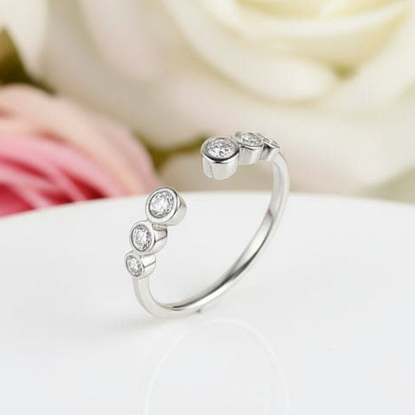 14k White Gold Ring 0.26ct Natural Diamond-Black Diamonds New York