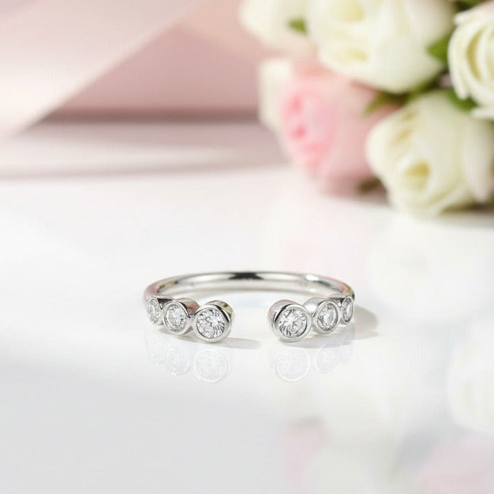 14k White Gold Ring 0.26ct Diamond Option-Black Diamonds New York