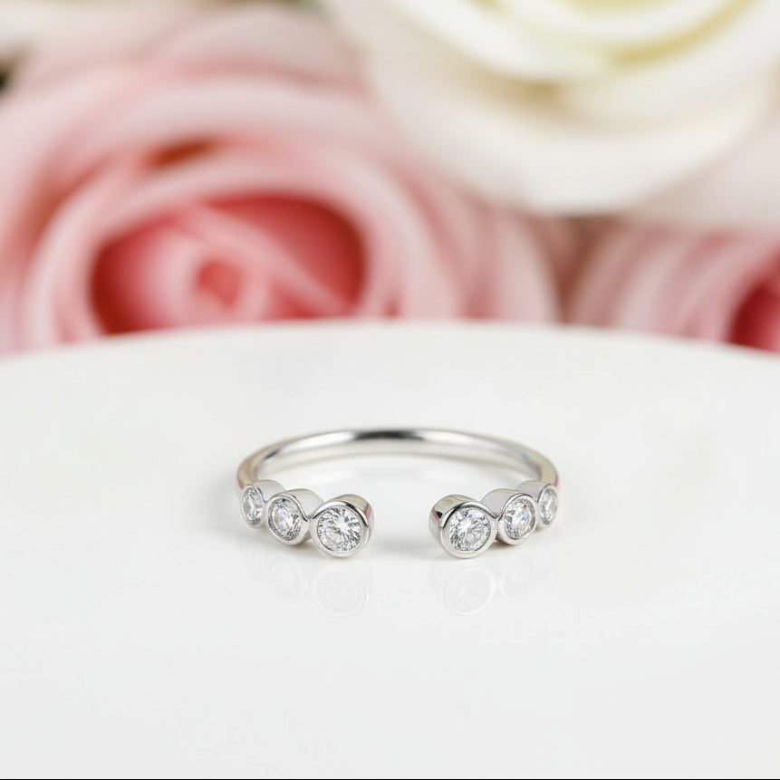 14k White Gold Ring 0.26ct Natural Diamond-Black Diamonds New York