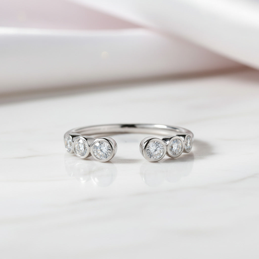 14k White Gold Ring 0.26ct Diamond Option-Black Diamonds New York