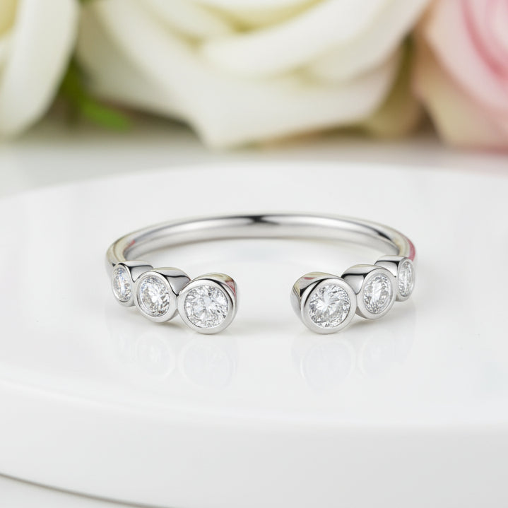 14k White Gold Ring 0.26ct Natural Diamond-Black Diamonds New York