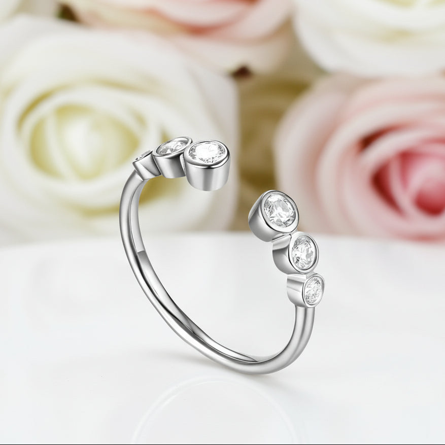 14k White Gold Ring 0.26ct Natural Diamond-Black Diamonds New York