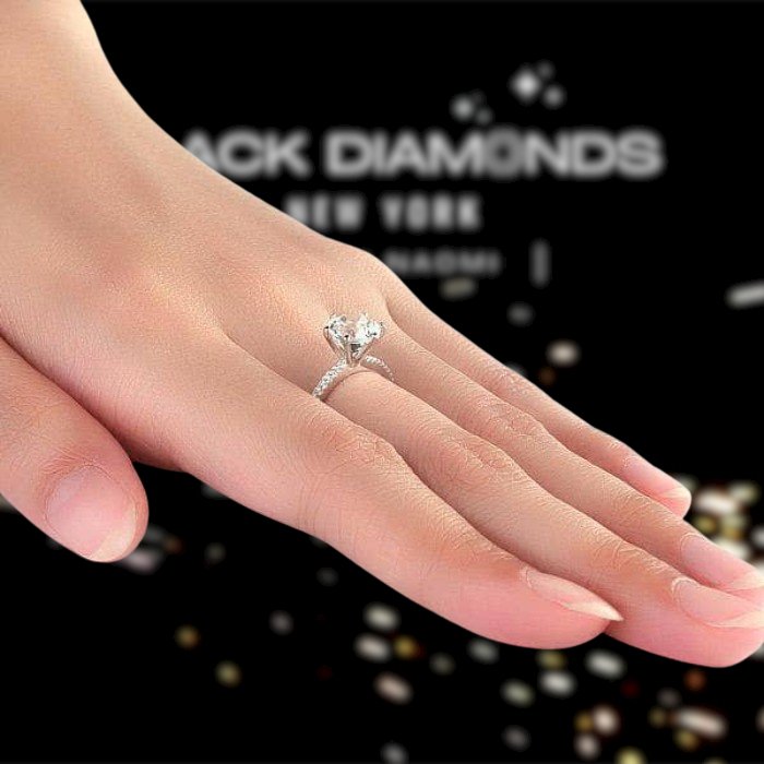14K White Gold Round Cut 2ct Topaz 0.12ct Natural Diamond-Black Diamonds New York