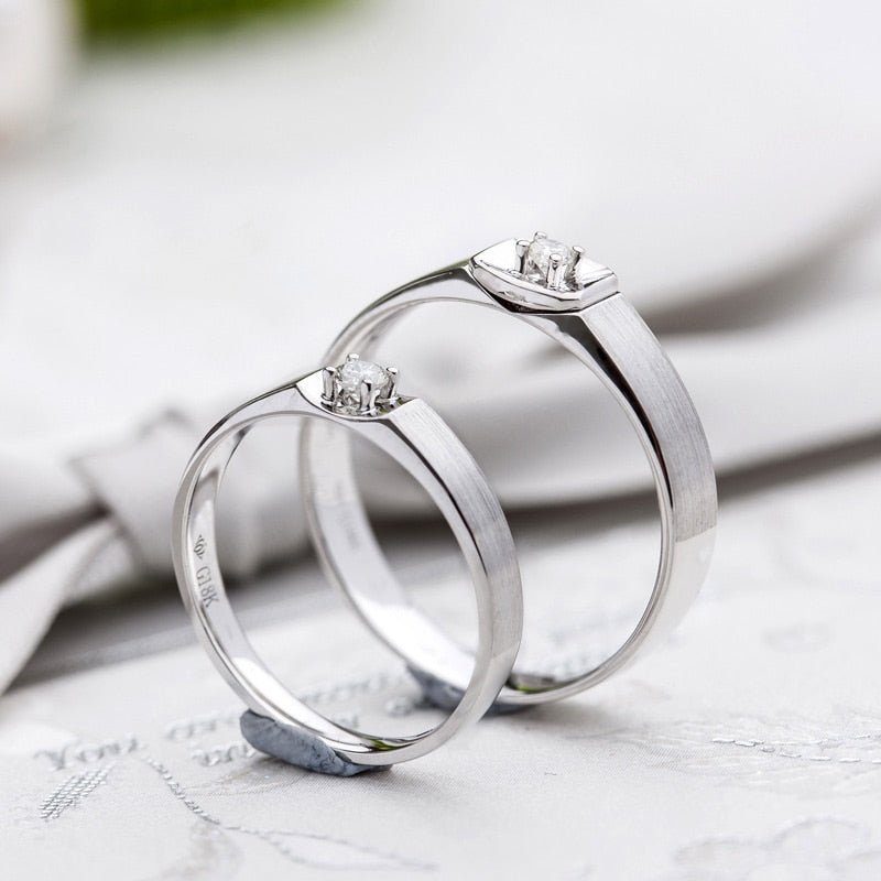 14K White Gold Round Diamond Casual Engagement Ring-Black Diamonds New York