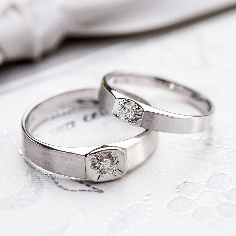 14K White Gold Round Diamond Casual Engagement Ring-Black Diamonds New York