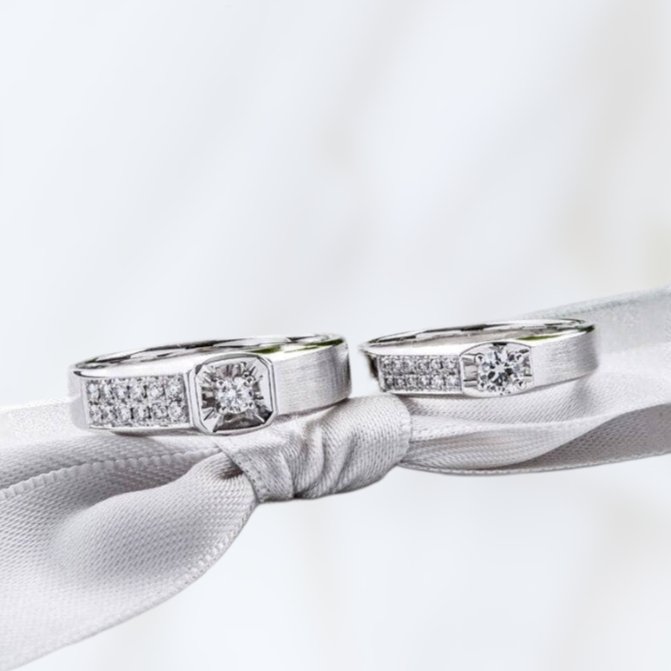 14k White Gold Round Moissanite Diamond Classic Engagement Ring - Black Diamonds New York