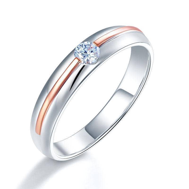14K White & Rose Gold 2 Color Natural Diamond Ring-Black Diamonds New York