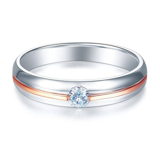 14K White & Rose Gold 2 Color Natural Diamond Ring-Black Diamonds New York
