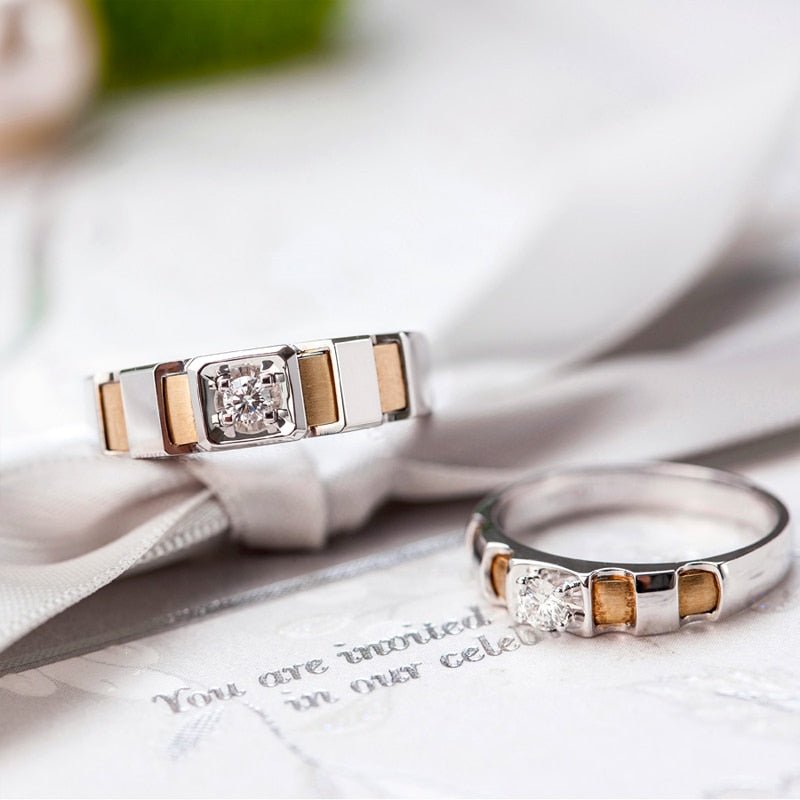 14K Yellow and White Gold Round Diamond Classic Engagement Ring-Black Diamonds New York