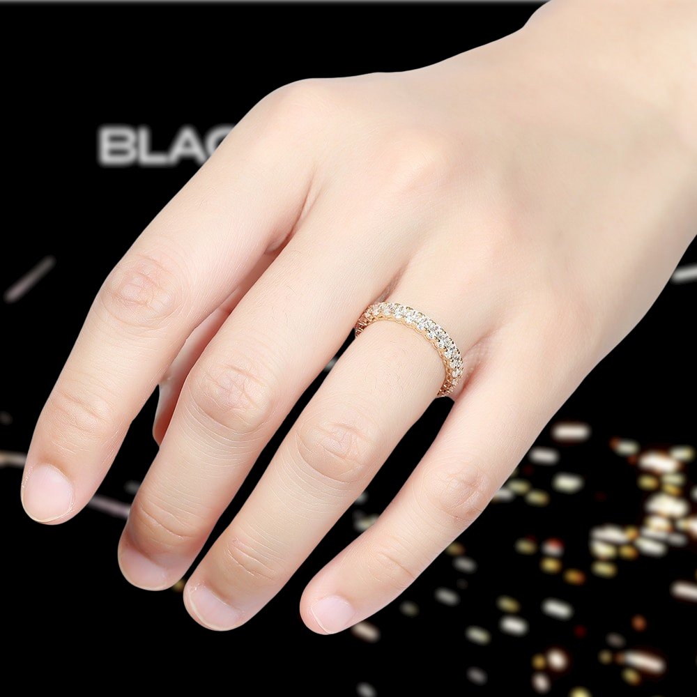 14K Yellow Gold Oval Cut Diamond Eternity Stackable Ring Band-Black Diamonds New York