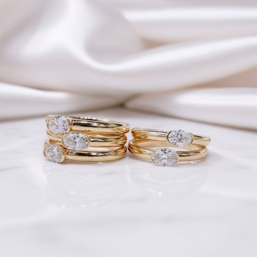 14K Yellow Gold VVS1 Oval Cut Diamond Option Engagement Ring-Black Diamonds New York