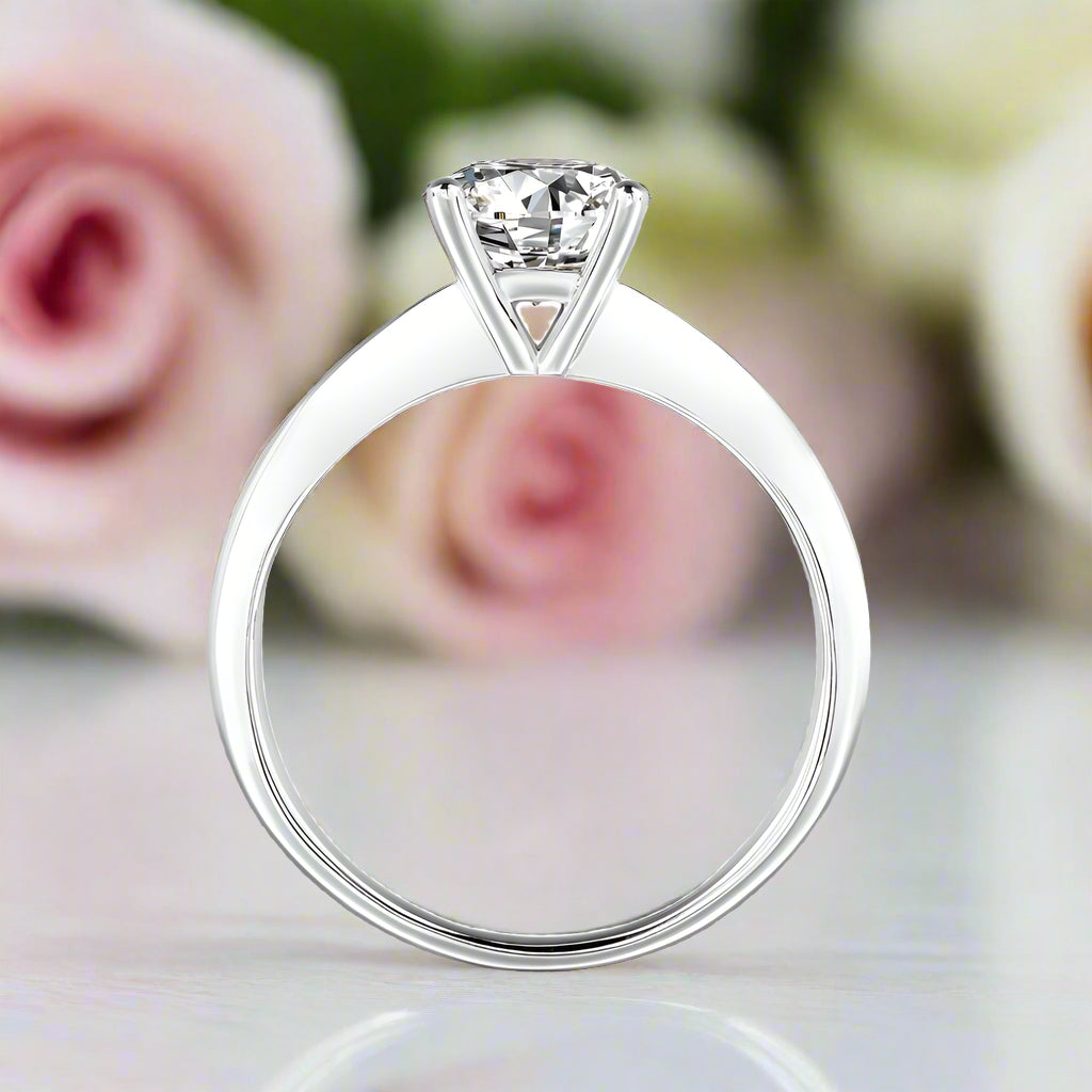 14k White Gold 2.5 Ct Round Cut Diamond Engagement Ring-Black Diamonds New York