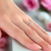 14k White Gold Heart Eternity Stacking Ring 0.33ct Diamond-Black Diamonds New York