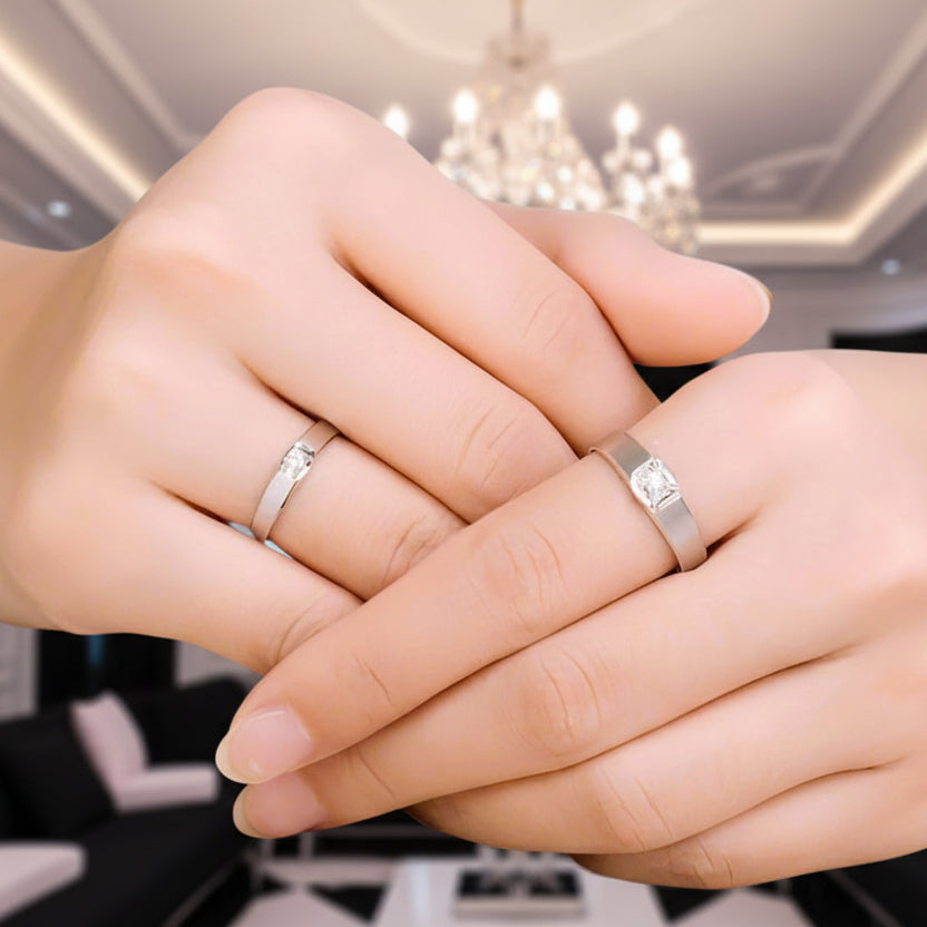 14k White Gold Round Diamond Casual Engagement Ring-Black Diamonds New York