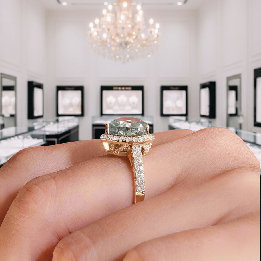 14k Yellow Gold 4.0CT Heart Cut Classic Diamond Option Engagement Ring-Black Diamonds New York