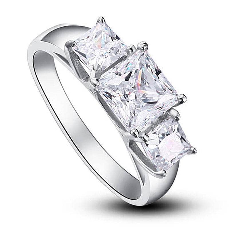 1.5 Carat 3-Stones Created Diamond Wedding Anniversary Ring-Black Diamonds New York