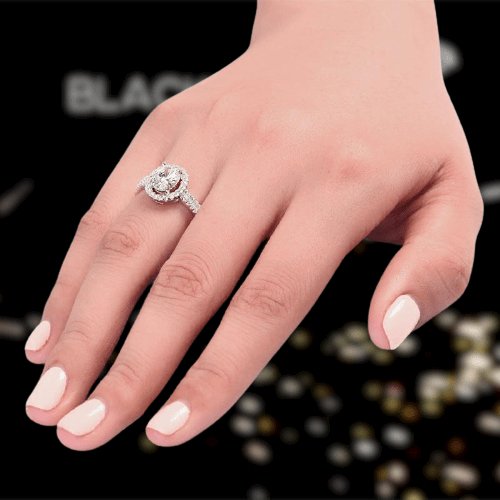1.5 Carat Created Diamond Engagement Ring-Black Diamonds New York