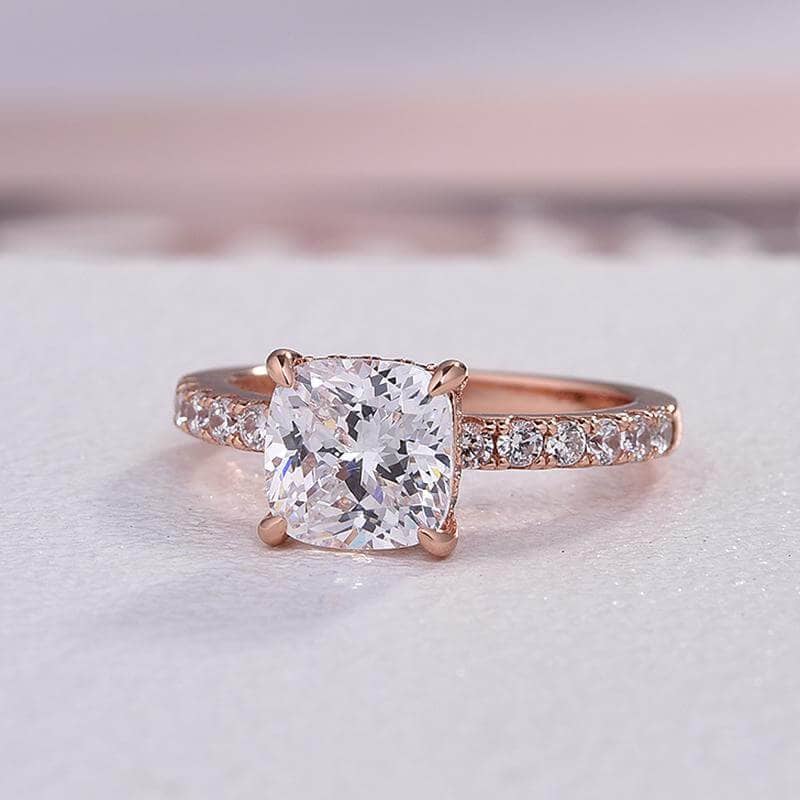 Shiny White Sapphire Round Cut Ring Women Wedding Engagement Ring Size 5-10