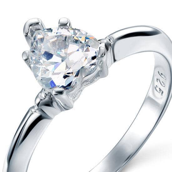 1.5 Carat Heart Cut Created Diamond Engagement Ring-Black Diamonds New York