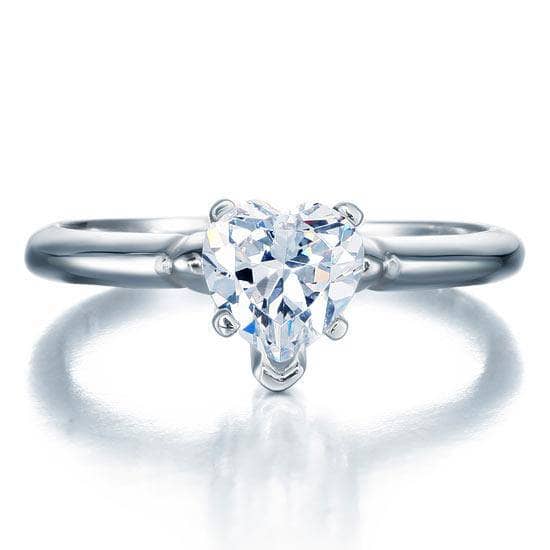 1.5 Carat Heart Cut Created Diamond Engagement Ring-Black Diamonds New York